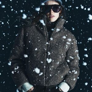 Zara Brand New With Tags Thermal Insulated Cable Knit Bomber Anorak✨️